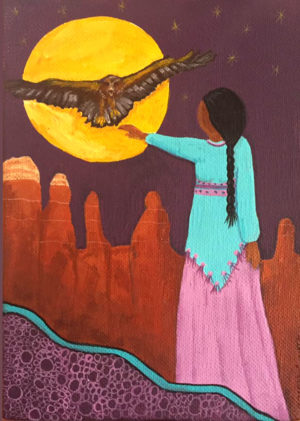 hawk woman painting