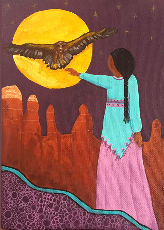 Hawk Woman Painting by Natalie Marquis