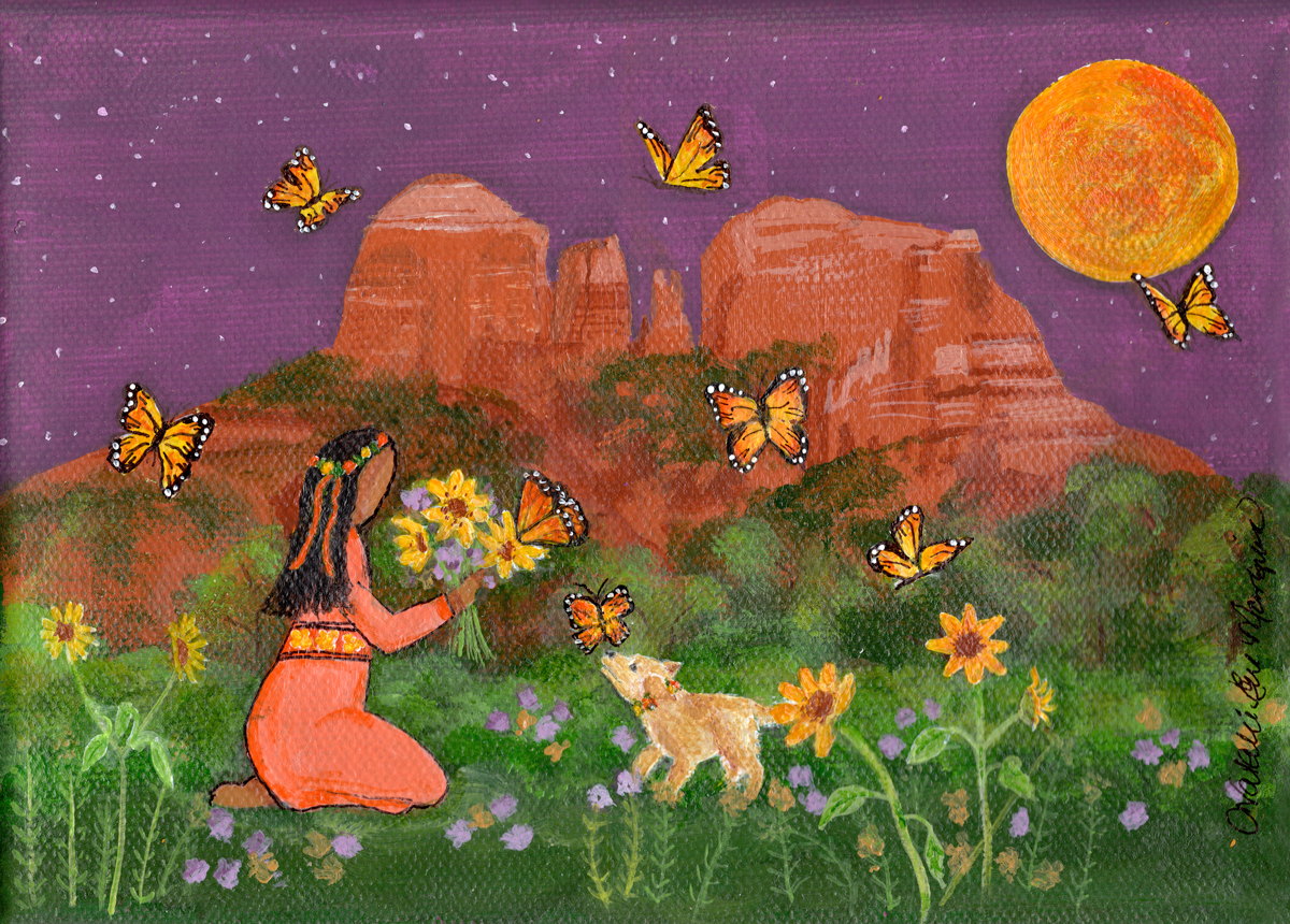 Cathedral Rock Butterflies painting by Natalie Marquis