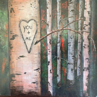 You and Me Birch Trees Painting