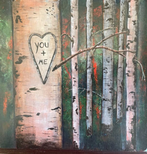 You and Me Birch Trees Painting