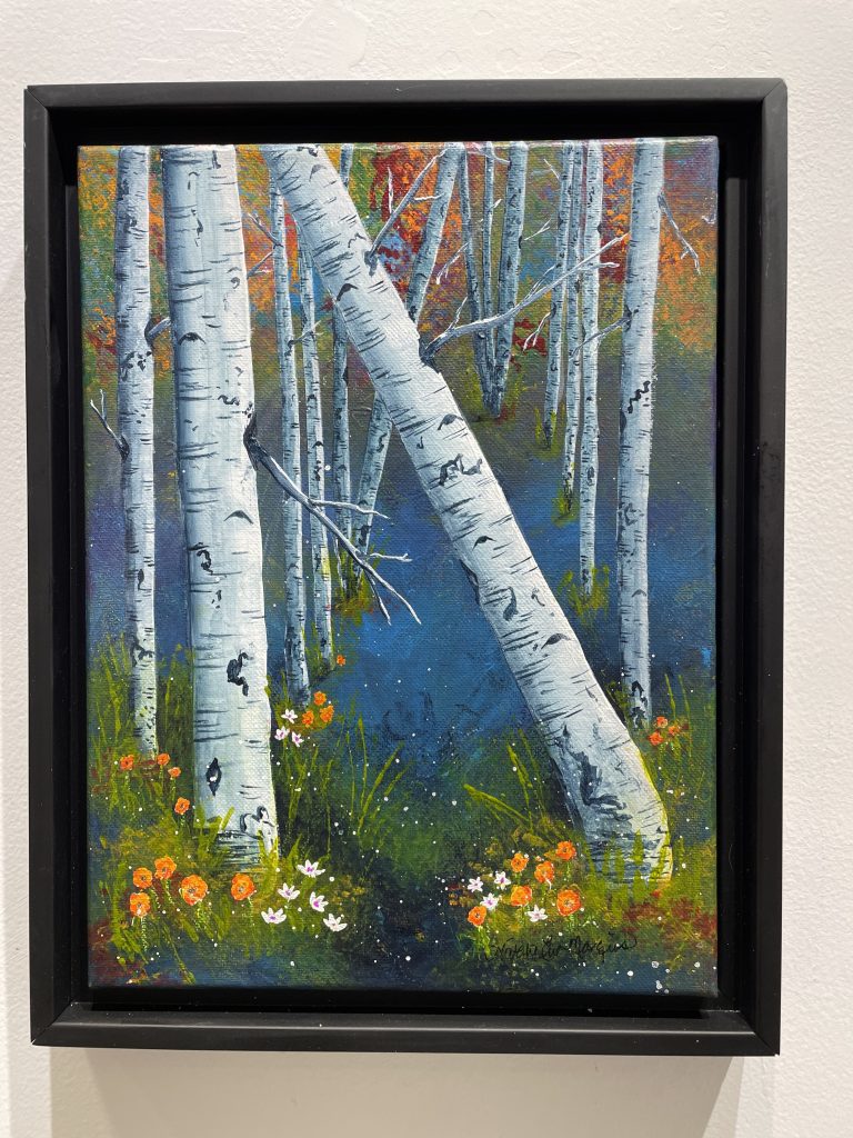 Falling for you, birch tree painting 