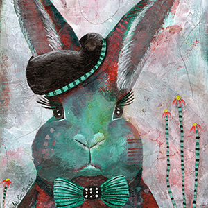 Beret Bunny 8 x 10, framed - Natalie Marquis