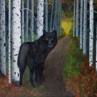 Follow Your Heart Black Wolf 30 x 24