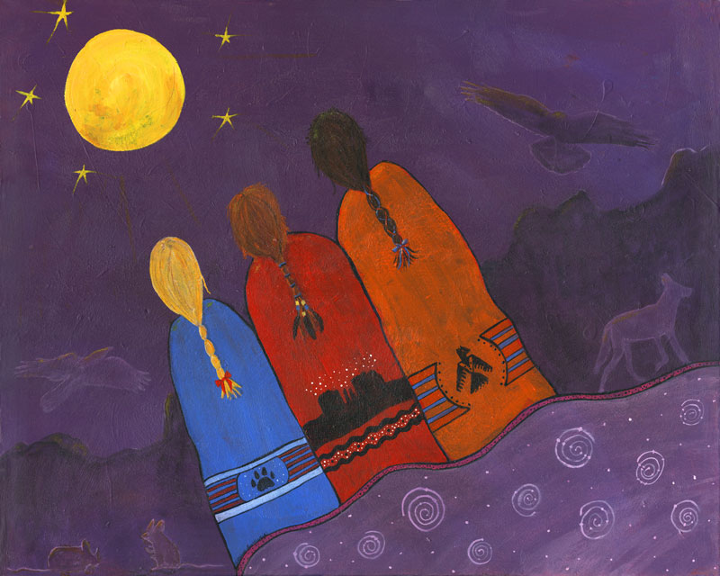 Moon Sisters Painting by Natalie Marquis