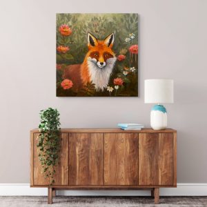 Fox in the Garden 24 x 24 - Image 2