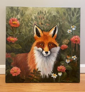 Fox in the Garden 24 x 24 - Image 4