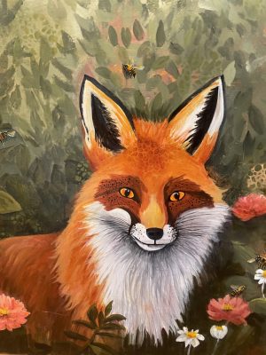 Fox in the Garden 24 x 24 - Image 6